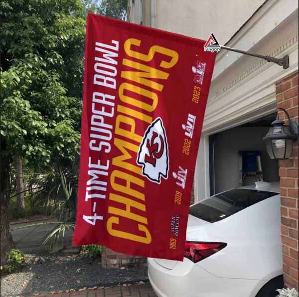 Kansas City Chiefs Super Bowl 2024 Champions Flag, NFL Flag – House Garden Decor Gift