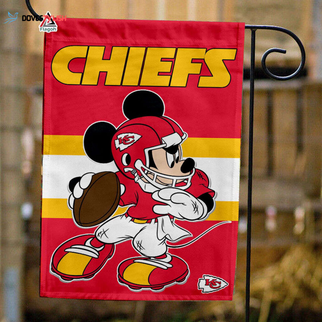 Kansas City Chiefs x Mickey Football Flag, NFL Premium Flag – House Garden Decor Gift