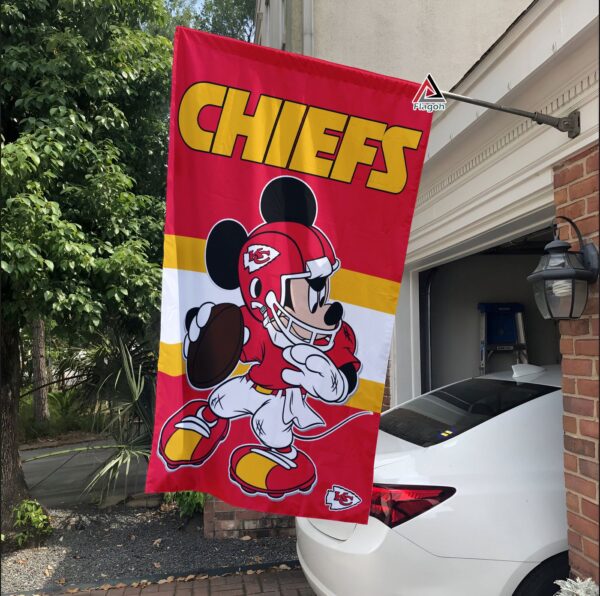 Kansas City Chiefs x Mickey Football Flag, NFL Premium Flag – House Garden Decor Gift