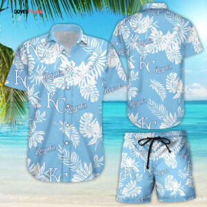 Kansas City Royals Hawaiian Shirt - Tropical Flower Short Sleeve Style