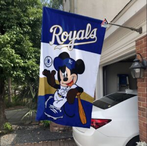 Official Kansas City Royals x Mickey Mouse Baseball Flag – MLB Premium Design