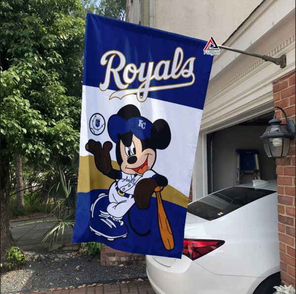 Official Kansas City Royals x Mickey Mouse Baseball Flag – MLB Premium Design