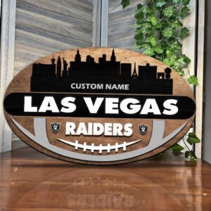 Las Vegas Raiders 2 Layers Wooden Sign – Home Decor Gift