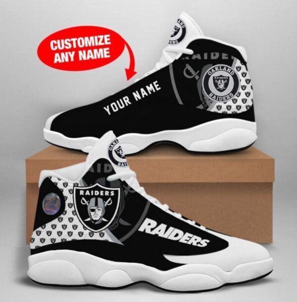 Personalized Las Vegas Raiders Air Jordan 13 Sneakers – Custom Name Option