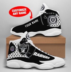 Personalized Las Vegas Raiders Air Jordan 13 Sneakers - Custom Name Option