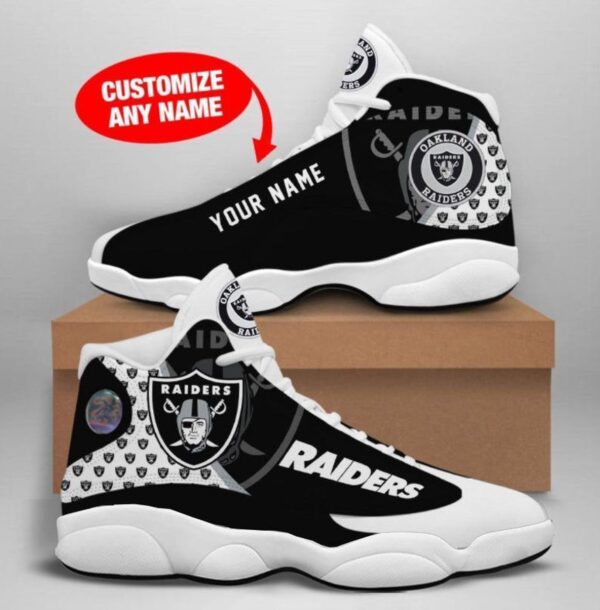 Personalized Las Vegas Raiders Air Jordan 13 Sneakers – Custom Name Option