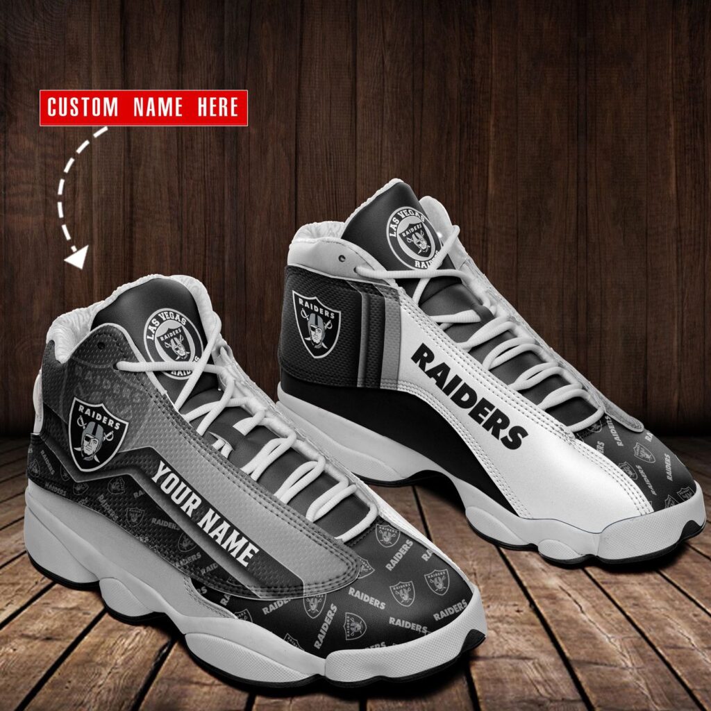 Personalized Las Vegas Raiders Air Jordan 13 Sneakers – Custom Name Design Personalized Las Vegas Raiders Air Jordan 13 Sneakers – Custom Name Design