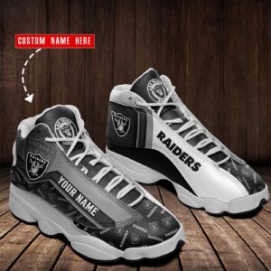 Personalized Las Vegas Raiders Air Jordan 13 Sneakers - Custom Name Design