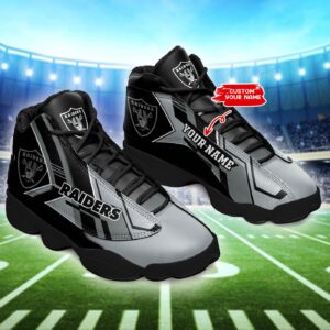 Personalized Las Vegas Raiders Air Jordan 13 Sneakers – Custom Name Option – BG175