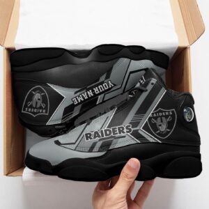 Personalized Las Vegas Raiders Air Jordan 13 Sneakers - Custom Name Option - BG175