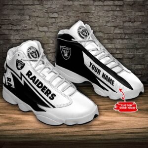 Personalized Las Vegas Raiders Air Jordan 13 Sneakers – Custom Name Option