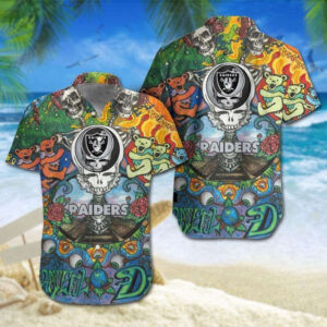 Las Vegas Raiders Grateful Dead Gift For Fan Hawaiian Graphic Prin