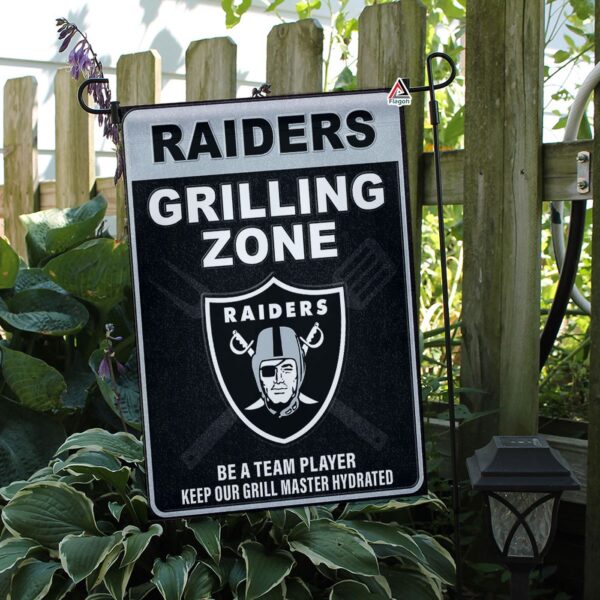Las Vegas Raiders Grilling Zone Flag, Raiders Football Fans BBQ Flag – House Garden Decor Gift