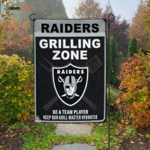 Las Vegas Raiders Grilling Zone Flag, Raiders Football Fans BBQ Flag - House Garden Decor Gift