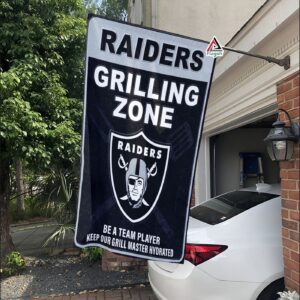 Las Vegas Raiders Grilling Zone Flag, Raiders Football Fans BBQ Flag – House Garden Decor Gift