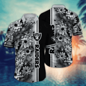 Las Vegas Raiders NFL Flower Hawaii Shirt   For Fans, Custom Summer Football Shirts
