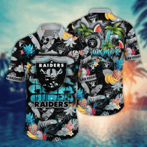 Las Vegas Raiders NFL Flower Hawaii Shirt  For Fans, Summer Football Shirts