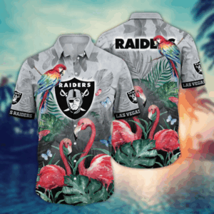 Las Vegas Raiders NFL Flower Hawaii Shirt   For Fans, Summer Football Shirts