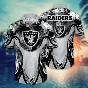 Las Vegas Raiders NFL Flower Hawaii Shirt   For Fans, Summer Football Shirts