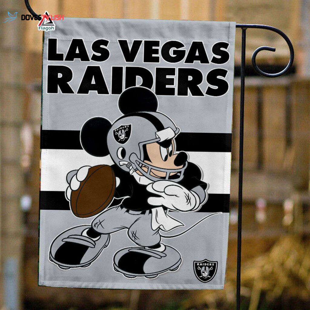Las Vegas Raiders x Mickey Football Flag, NFL Premium Flag – House Garden Decor Gift