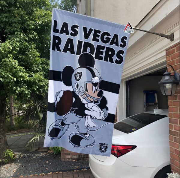 Las Vegas Raiders x Mickey Football Flag, NFL Premium Flag – House Garden Decor Gift