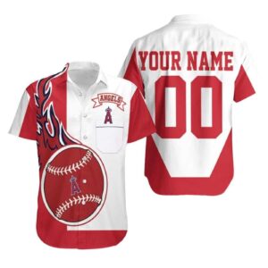Los Angeles Angels Custom 3D Hawaiian Shirt – Personalized MLB Fan Gear