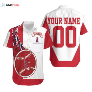 Los Angeles Angels Custom 3D Hawaiian Shirt - Personalized MLB Fan Gear