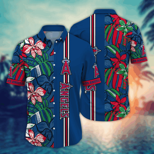 Los Angeles Angels MLB Flower Hawaii Shirt   For Fans, Summer Football Shirts