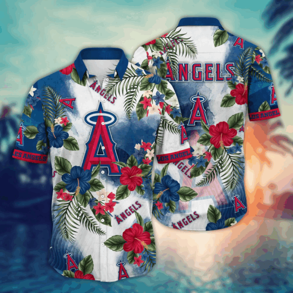 Los Angeles Angels MLB Flower Hawaii Shirt   For Fans, Summer Football Shirts
