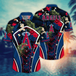 Los Angeles Angels MLB Flower Hawaii Shirt   For Fans, Summer Football Shirts