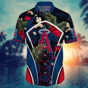 Los Angeles Angels MLB Flower Hawaii Shirt   For Fans, Summer Football Shirts