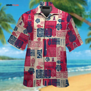 Los Angeles Angels Tropical Aloha Hawaiian Shirt Set for Men Women and Kids - MTE05