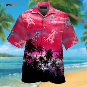 Los Angeles Angels Tropical Aloha Hawaiian Shirt Set for Men Women Kids - MTE08