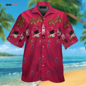 Los Angeles Angels Tropical Aloha Hawaiian Shirt Set for Men Women Kids - MTE09