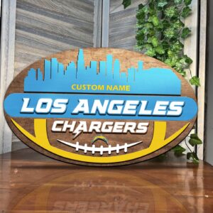 Los Angeles Chargers 2 Layers Wooden Sign – Home Decor Gift