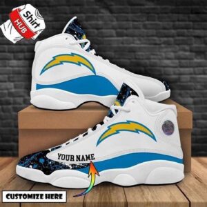 Los Angeles Chargers Air Jordan 13 Custom Sneaker – Perfect Gift for Fans