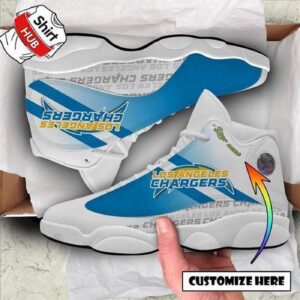 Los Angeles Chargers Air Jordan 13 Custom Sneakers - Perfect Fan Gift