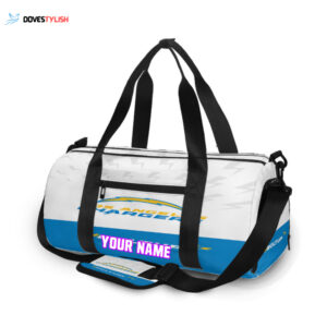 Los Angeles Chargers Emblem Unisex Gift Tee 2025 Personalized Name Travel Bag Gym Bag