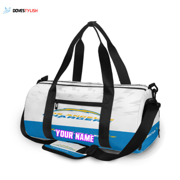Los Angeles Chargers Emblem Unisex Gift Tee 2025 Personalized Name Travel Bag Gym Bag