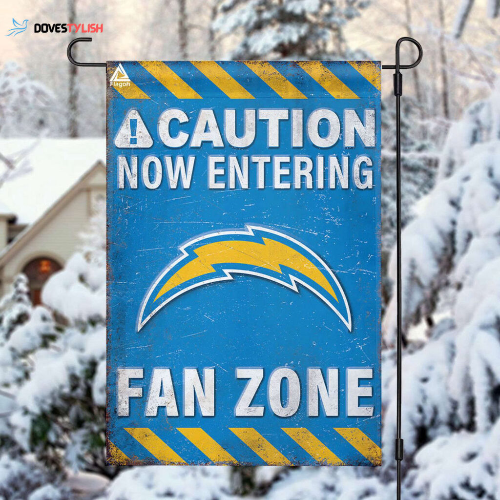 Los Angeles Chargers Fan Zone Flag, NFL Welcome Sport Flag – House Garden Decor Gift
