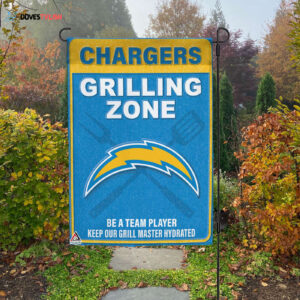 Los Angeles Chargers Grilling Zone Flag, Chargers Football Fans BBQ Flag - House Garden Decor Gift