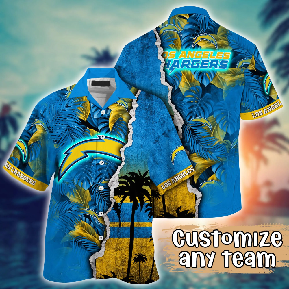 Los Angeles Chargers NFL Flower Hawaii Shirt   For Fans, Custom Summer Football Shirts