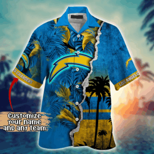 Los Angeles Chargers NFL Flower Hawaii Shirt   For Fans, Custom Summer Football Shirts