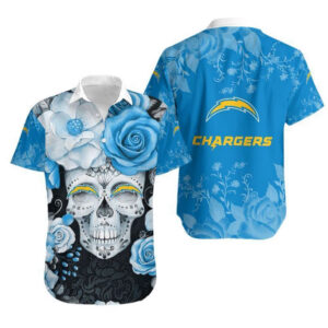 Los Angeles Chargers Skull Gift For Fan Hawaiian Graphic Print