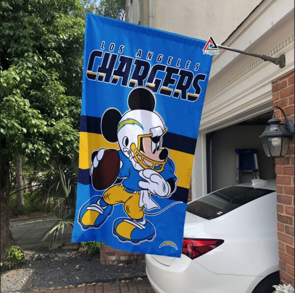 Los Angeles Chargers x Mickey Football Flag, NFL Premium Flag – House Garden Decor Gift