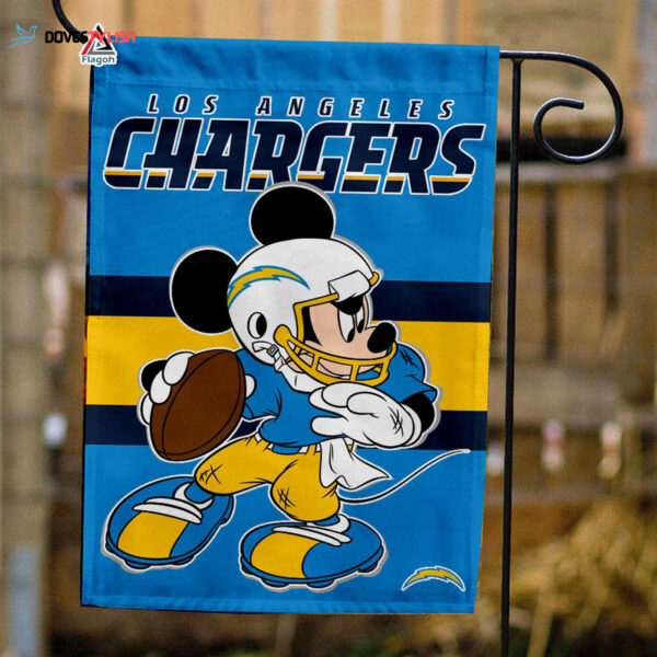 Los Angeles Chargers x Mickey Football Flag, NFL Premium Flag – House Garden Decor Gift