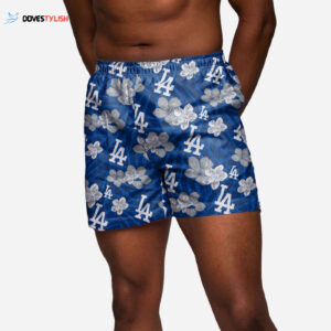 Los Angeles Dodgers Hibiscus Swimming Trunks - Official MLB Merchandise
