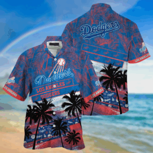 Los Angeles Dodgers MLB Palm Tree Pattern Hawaii Shirt For Sports Fans, Unisex Sport Hawaii Shirt