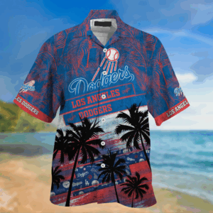 Los Angeles Dodgers MLB Palm Tree Pattern Hawaii Shirt For Sports Fans, Unisex Sport Hawaii Shirt