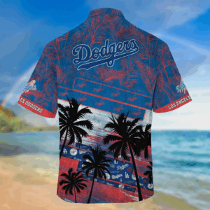 Los Angeles Dodgers MLB Palm Tree Pattern Hawaii Shirt For Sports Fans, Unisex Sport Hawaii Shirt 3